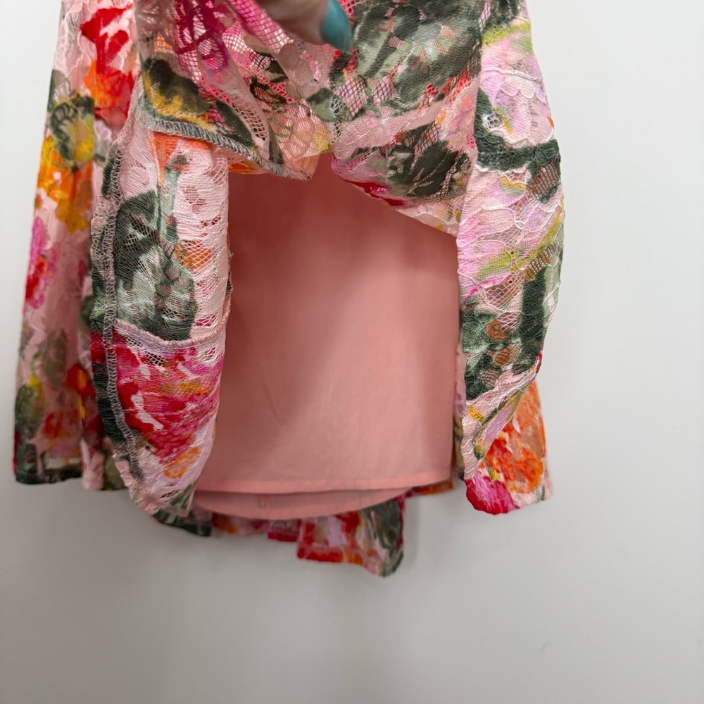 For Love & Lemons Dascha Lace Puff Sleeve Floral Dainty Mini Dress Size M NEW - Picture 8 of 16